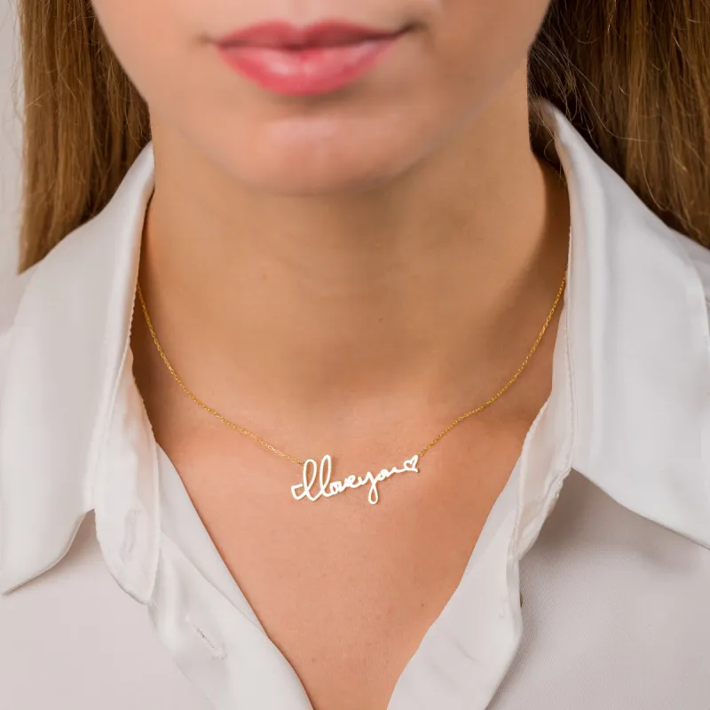 Handwriting Name Necklace | Gift For Her | Gift For Mom sold by Belkymood