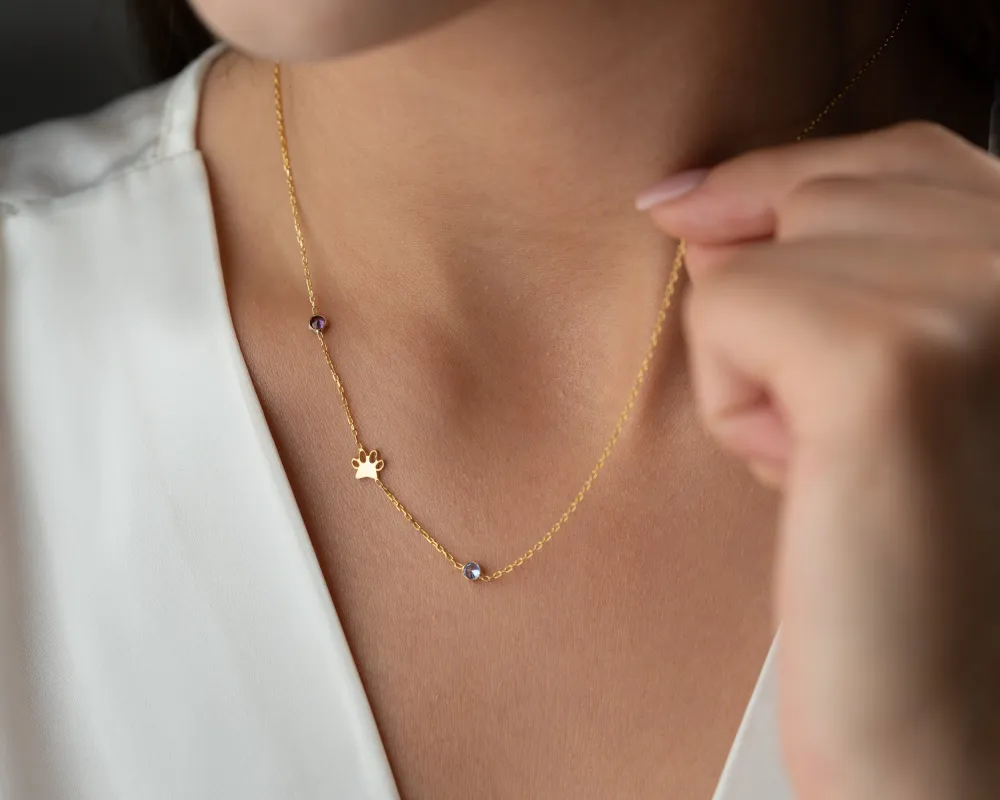 Sideways Birthstone Necklace made by Belkymood
