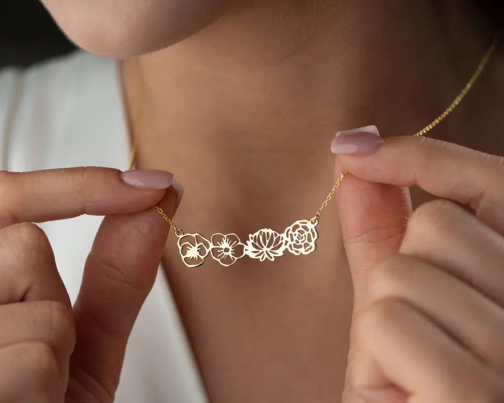 Personalized Birthflower Necklace sold by Belkymood