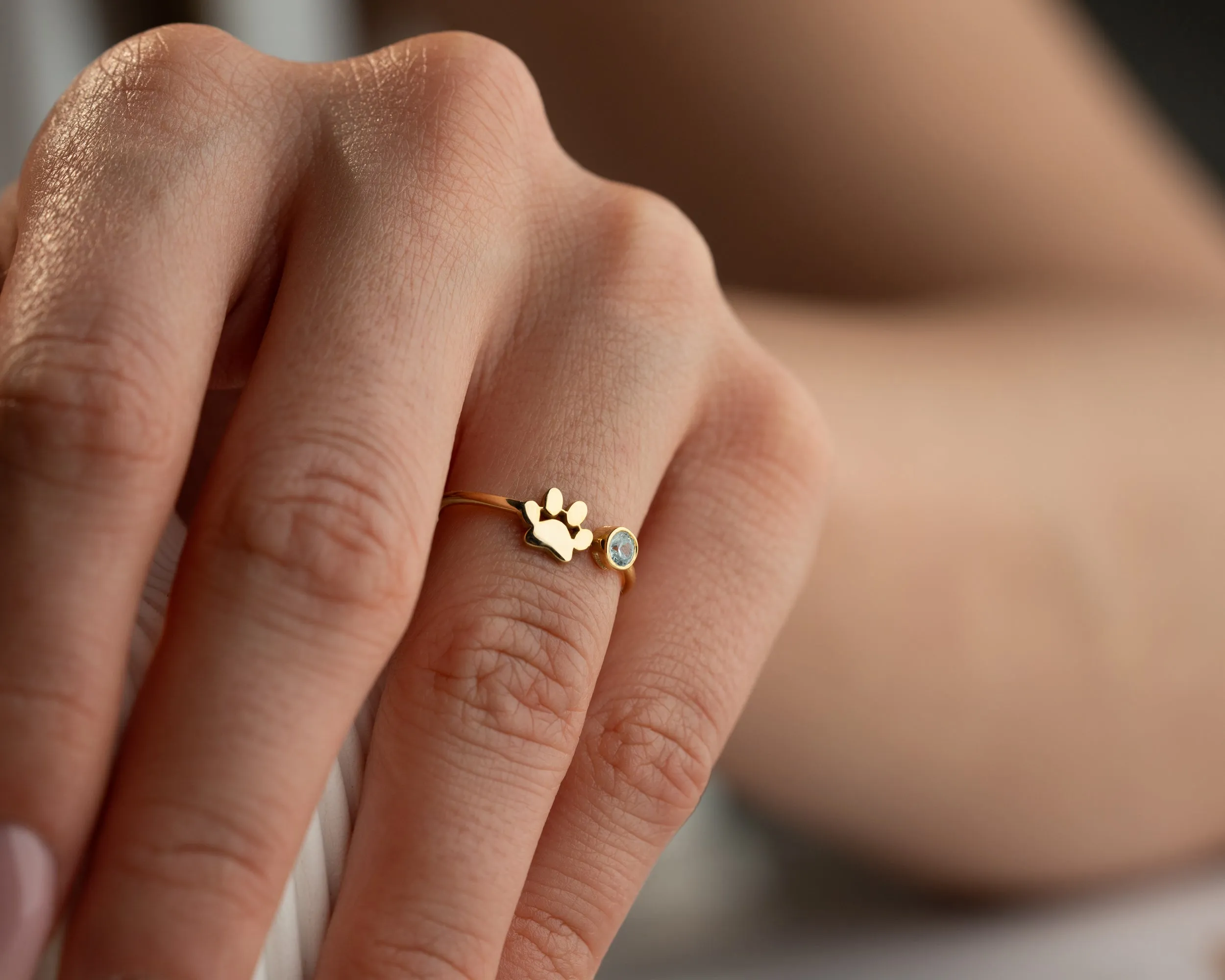 Paw Ring with Birthstone sold by Belkymood product image thumbnail 5