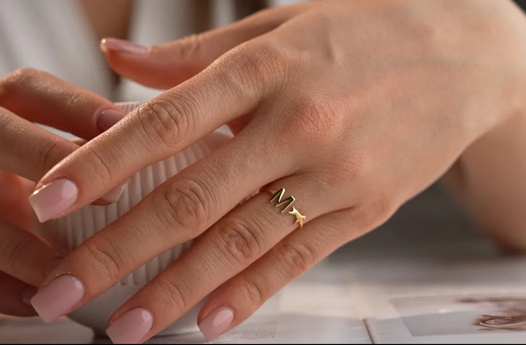 Initial Ring with Dog Symbol sold by Belkymood product image thumbnail 4