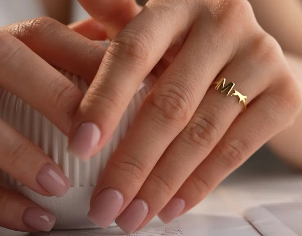 Initial Ring with Dog Symbol sold by Belkymood