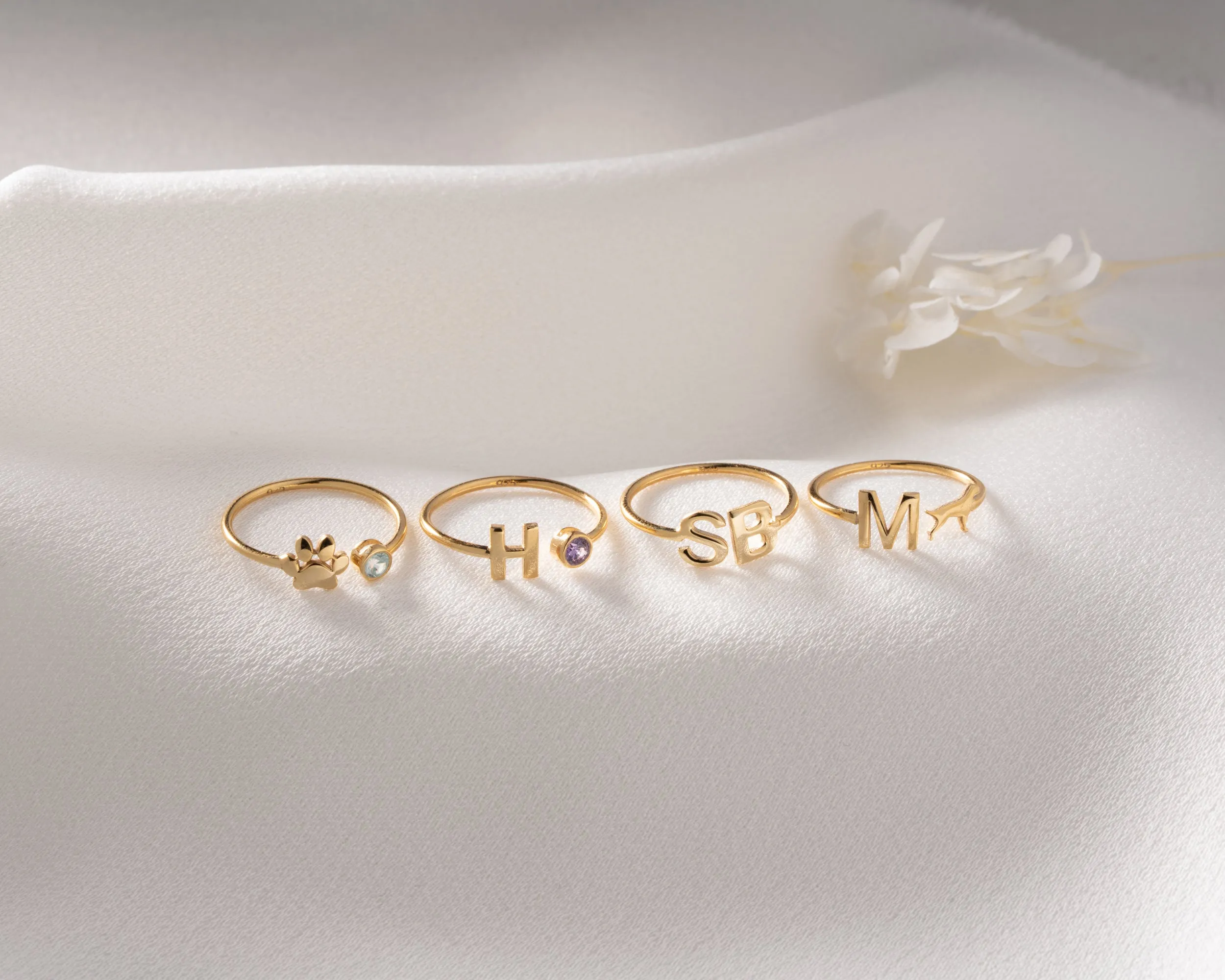 Initial Ring with Dog Symbol sold by Belkymood product image thumbnail 2