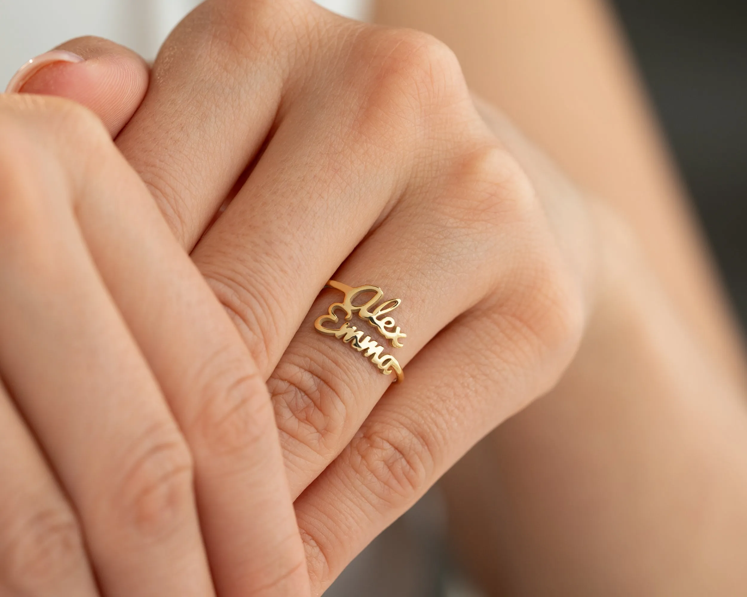Custom Double Name Ring sold by Belkymood product image thumbnail 4