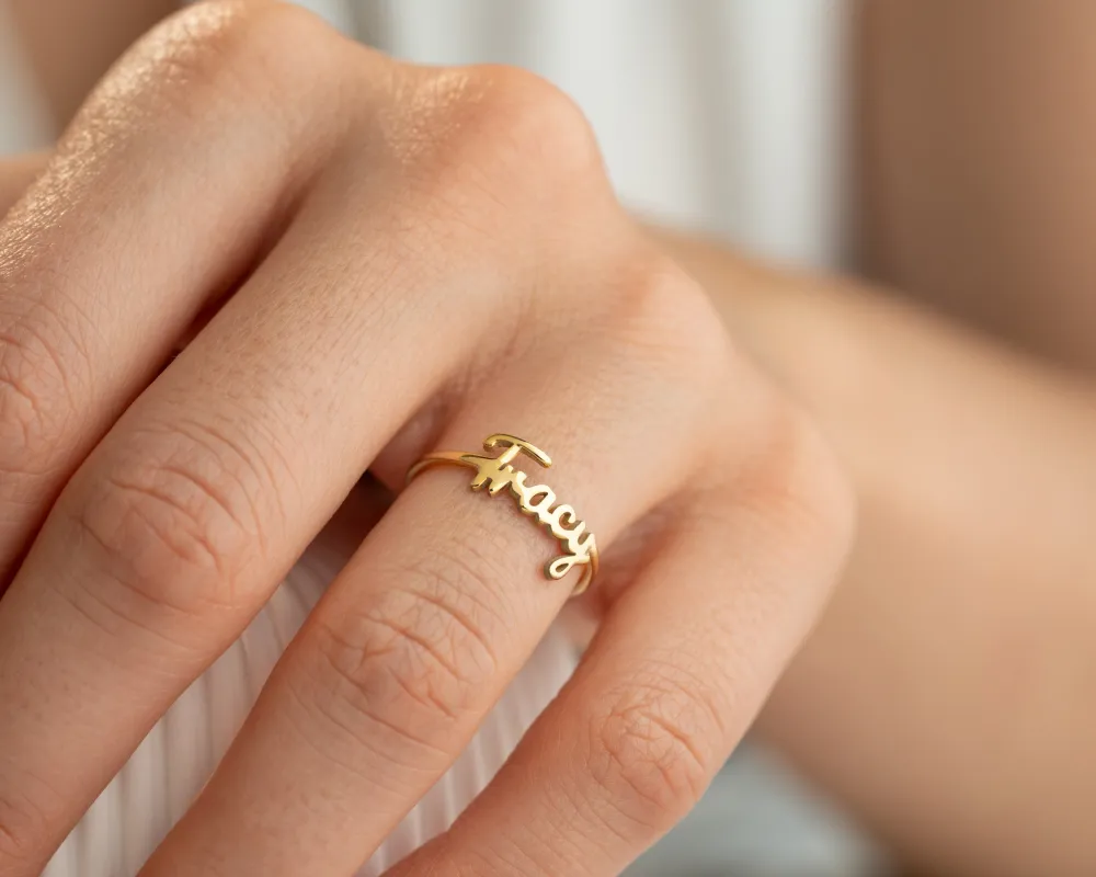Custom Name Ring sold by Belkymood