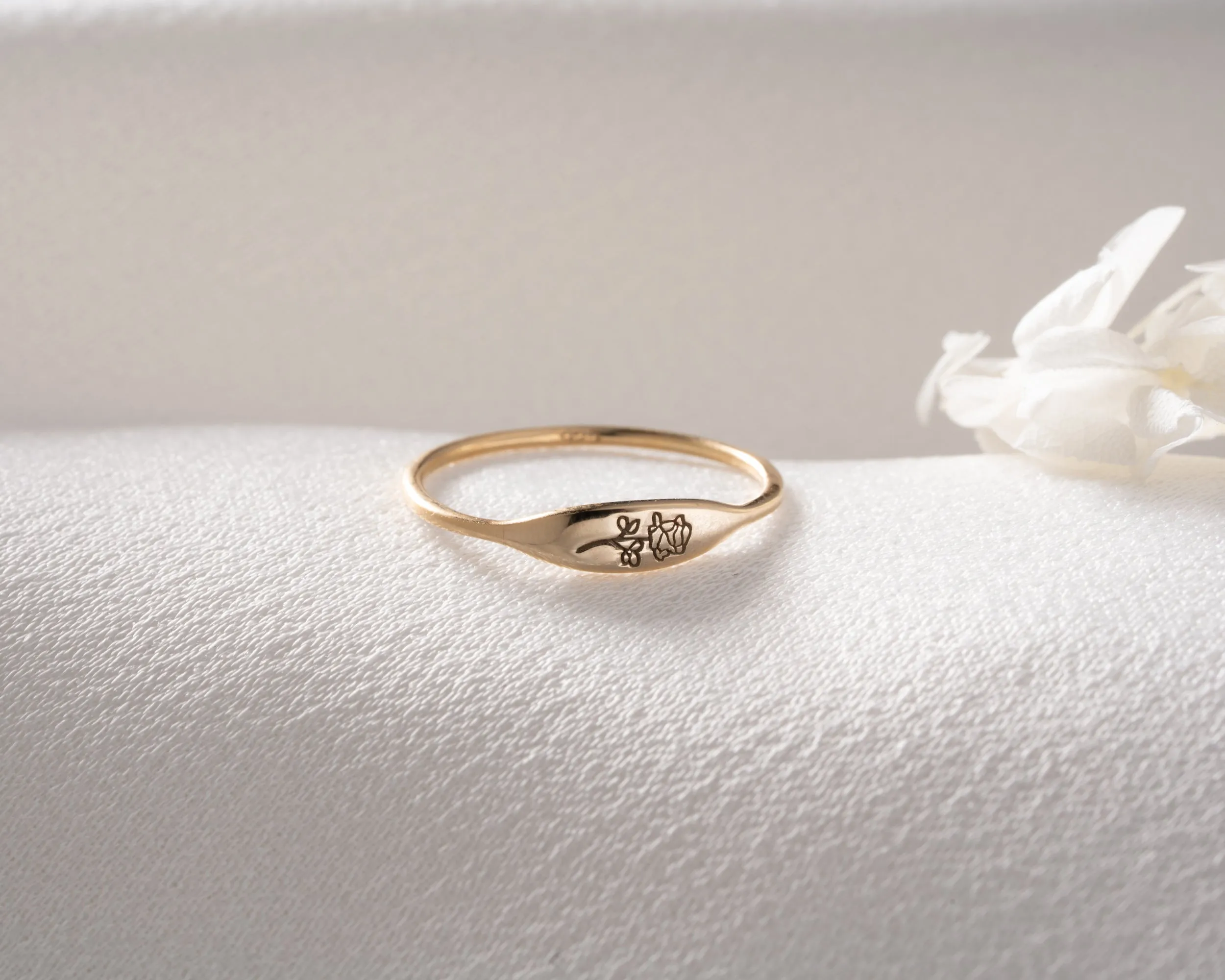 Dainty Birthflower Ring sold by Belkymood product image thumbnail 2