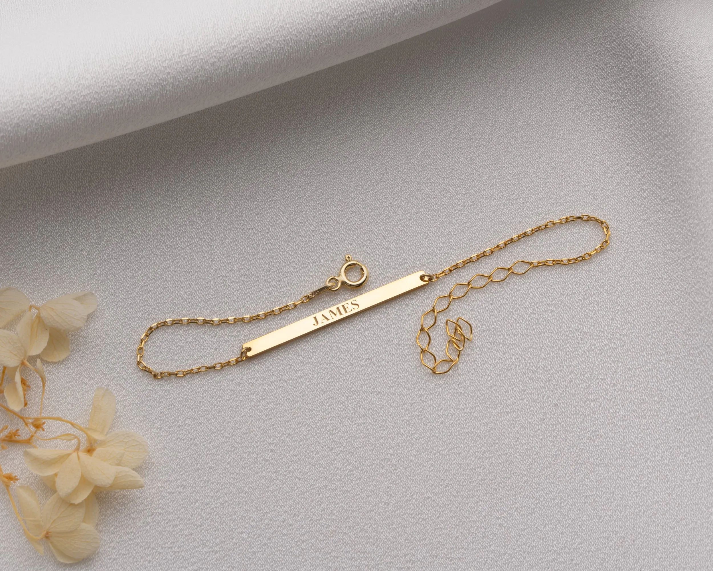 Custom Name Bar Bracelet With Birthstone sold by Belkymood product image thumbnail 4