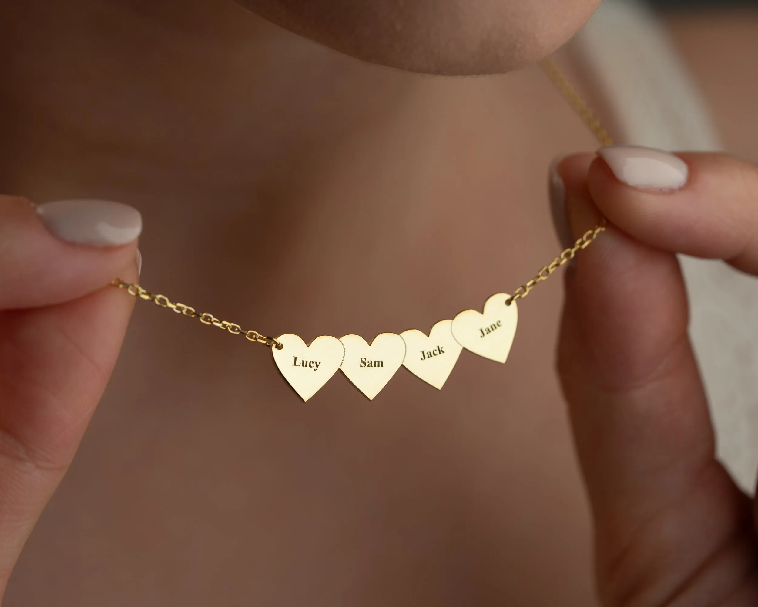Personalized Name Hearts Necklace sold by Belkymood product image thumbnail 3