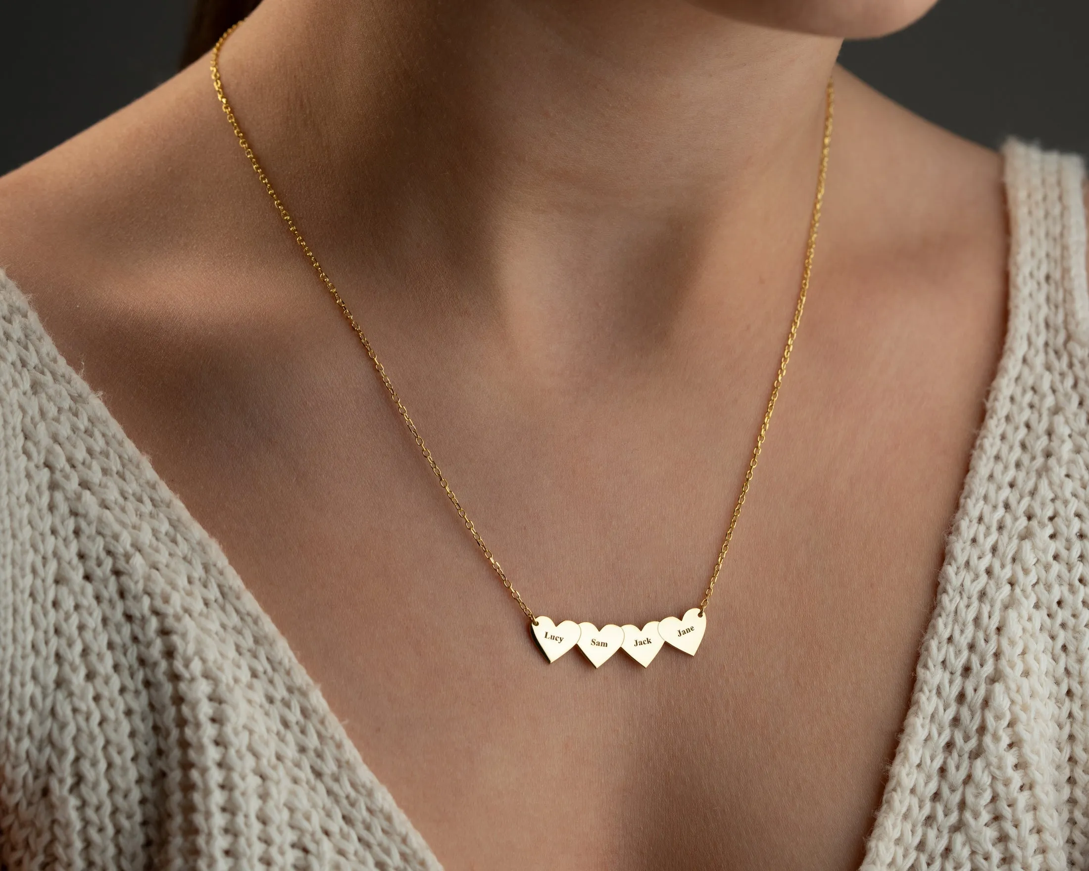 Personalized Name Hearts Necklace sold by Belkymood