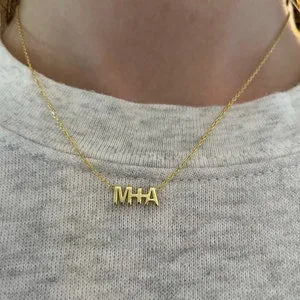 Personalized Necklace Attached Letters - Initial Necklace - Holidays Gifts - Attached Letters - Wife Gifts - Gifts For Mom - Birthday Gift sold by Belkymood product image thumbnail 4
