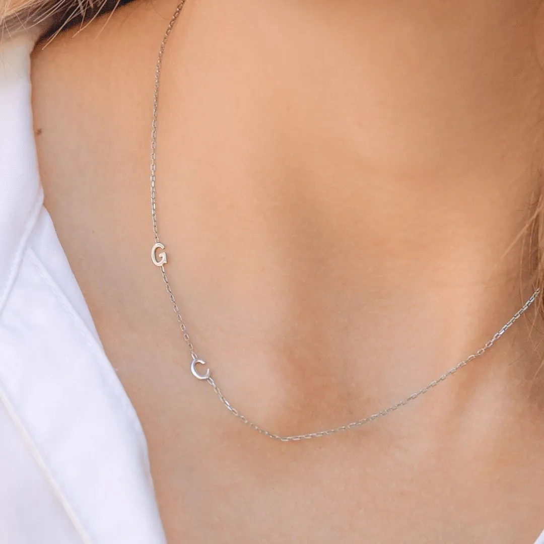 Sideways, Initial Necklace, Letter Necklace, Custom Necklace, Holidays Gifts Necklace - Excellent gift to your mom, wife, loved one sold by Belkymood product image thumbnail 4