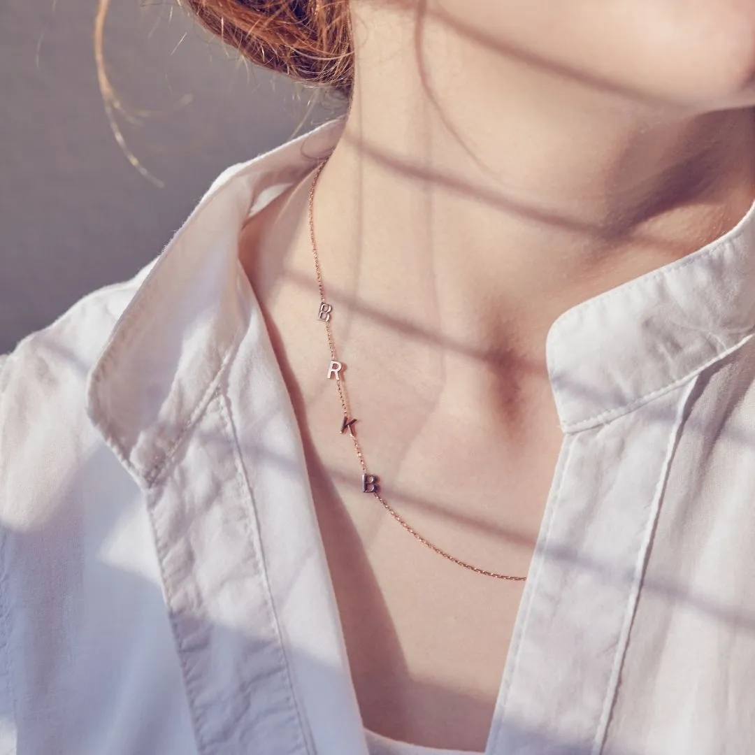 Sideways, Initial Necklace, Letter Necklace, Custom Necklace, Holidays Gifts Necklace - Excellent gift to your mom, wife, loved one sold by Belkymood product image thumbnail 3