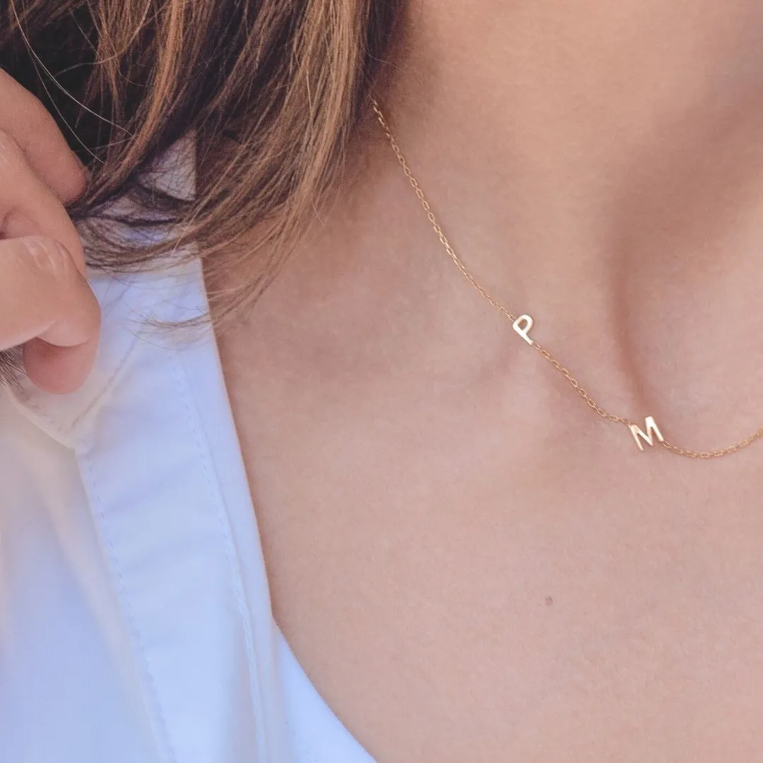 Sideways, Initial Necklace, Letter Necklace, Custom Necklace, Holidays Gifts Necklace - Excellent gift to your mom, wife, loved one sold by Belkymood