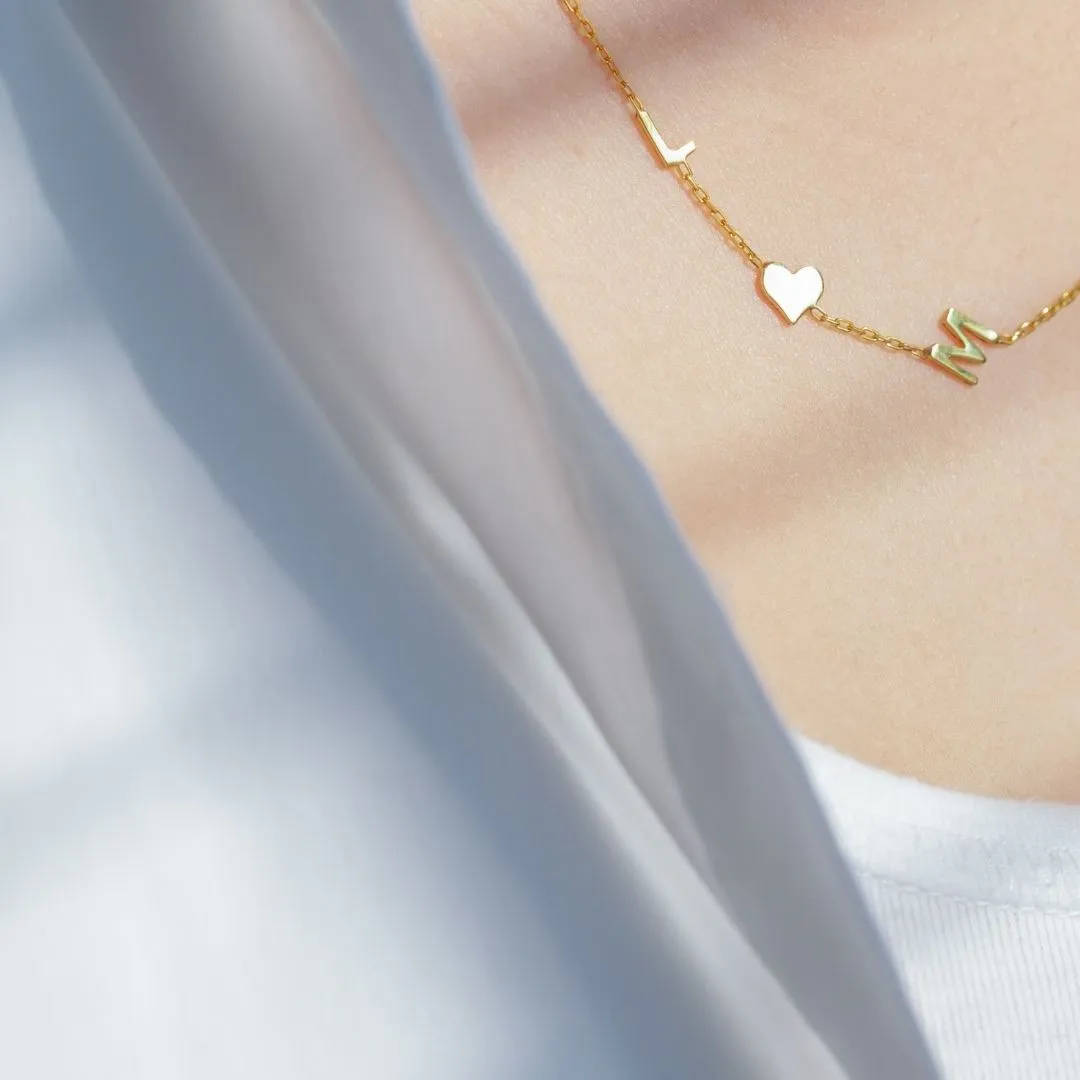 Sideways, Initial Necklace, Letter Necklace, Custom Necklace, Holidays Gifts Necklace - Excellent gift to your mom, wife, loved one sold by Belkymood product image thumbnail 2