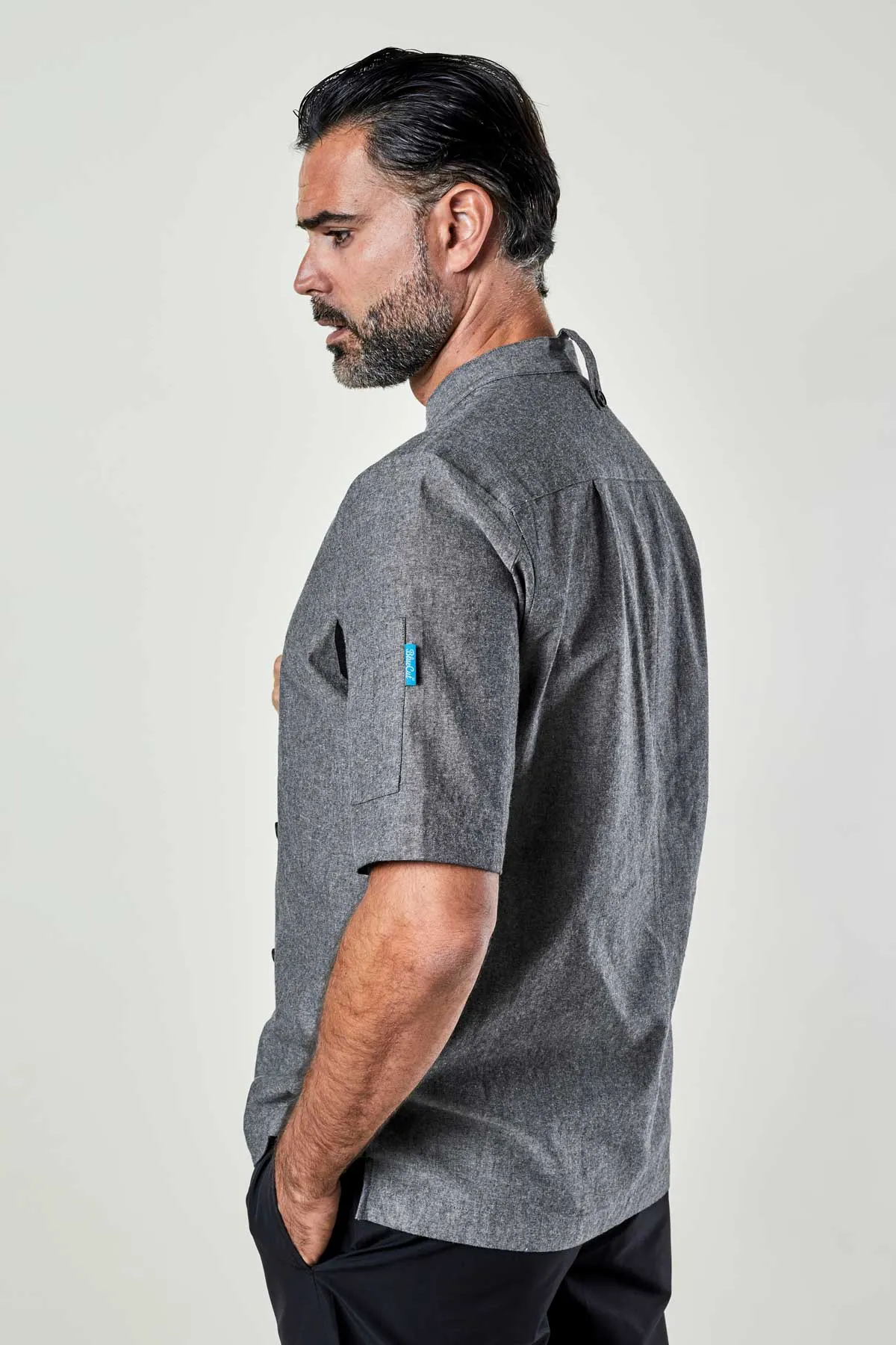 Ambassador Chef Coat- Chambray sold by BlueCut Aprons product image thumbnail 2