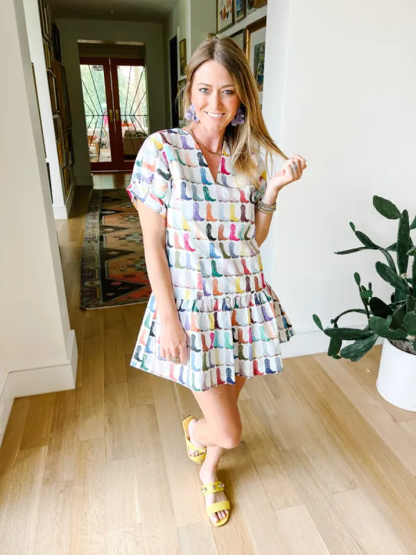 Rainbow Boots Lucy Dress sold by Brooke Wright Designs