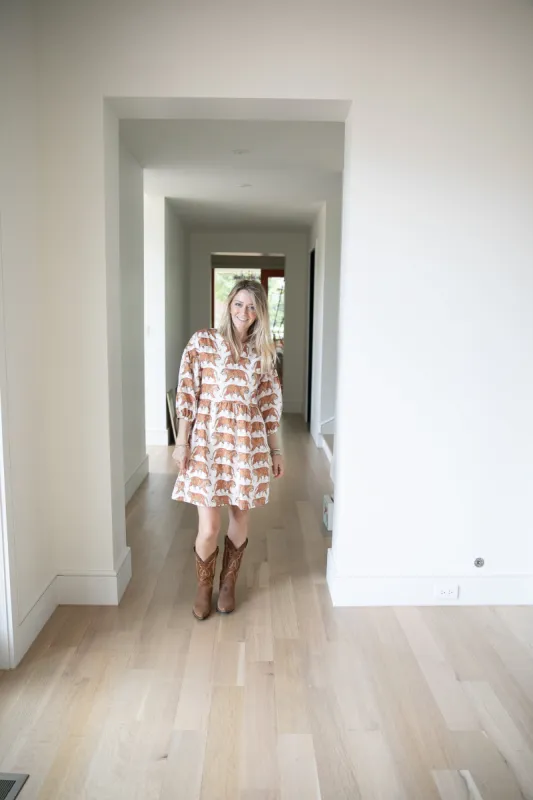 STEVIE DRESS Tigre sold by Brooke Wright Designs