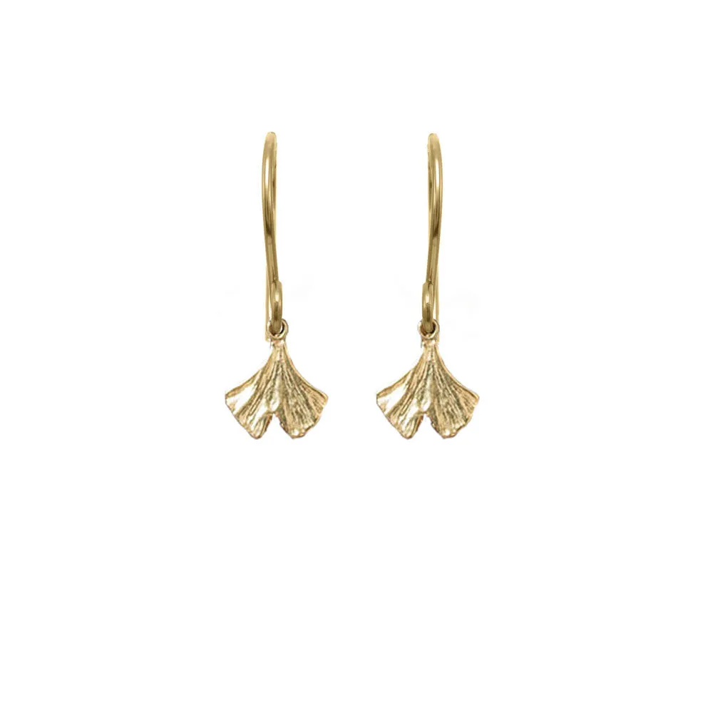 Mini Gingko Leaf Earrings sold by Catherine Weitzman Jewelry product image thumbnail 2