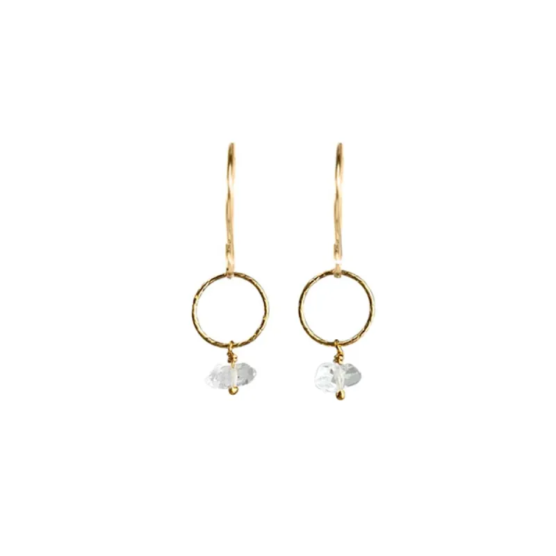 Herkimer Diamond on Large Bubble Link Earrings sold by Catherine Weitzman Jewelry