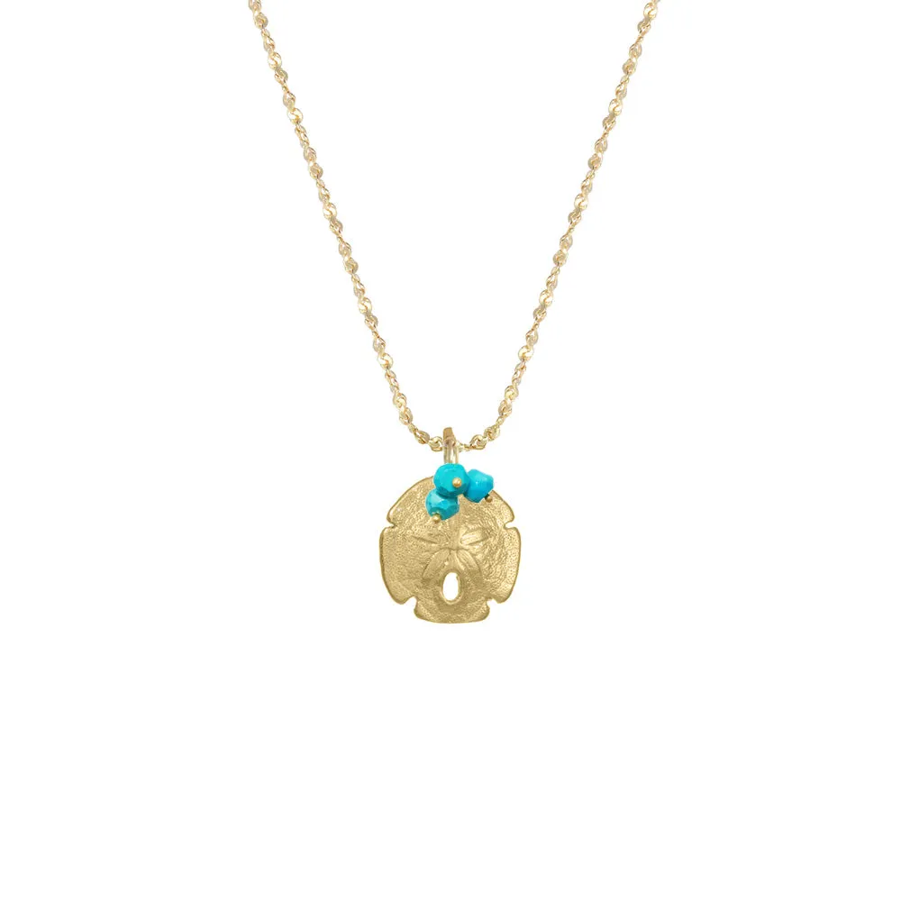 Small Sand Dollar with Stones Necklace sold by Catherine Weitzman Jewelry