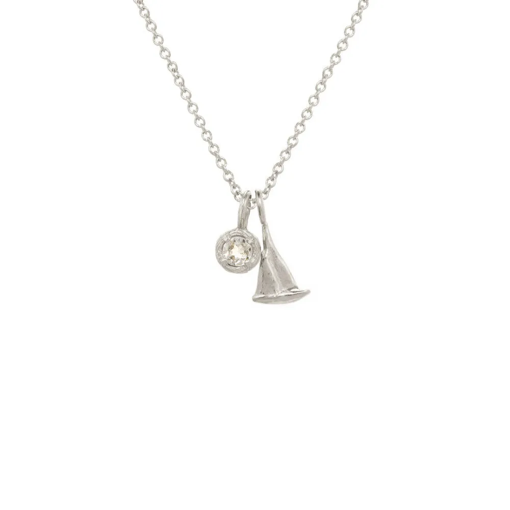Mini Nautical Charm With Solitaire Necklace sold by Catherine Weitzman Jewelry