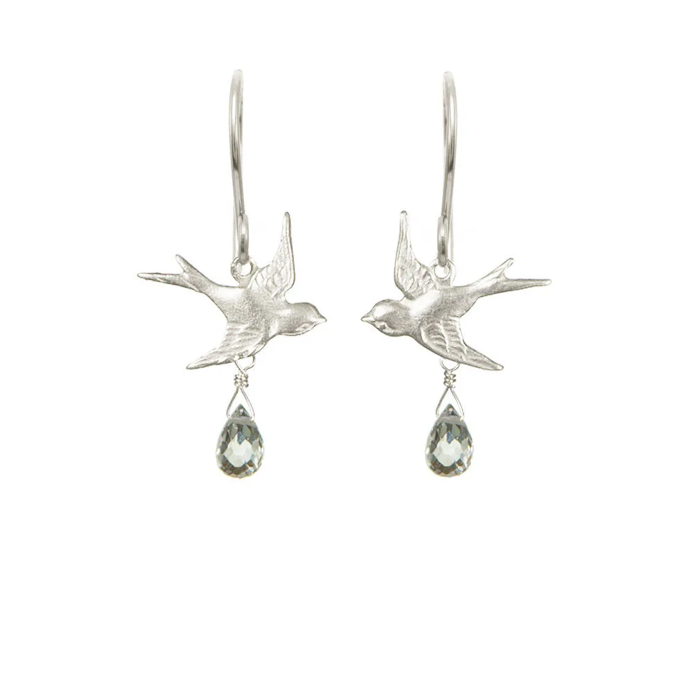Bird with Stone Earrings sold by Catherine Weitzman Jewelry