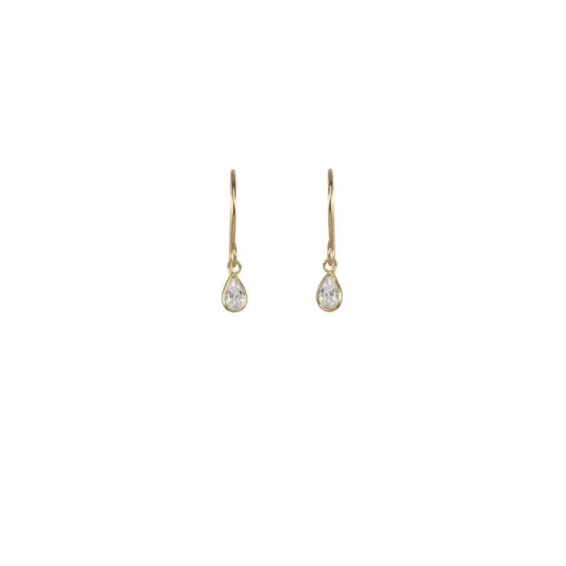 Mini Bezel Solitaire Earrings made by Catherine Weitzman Jewelry