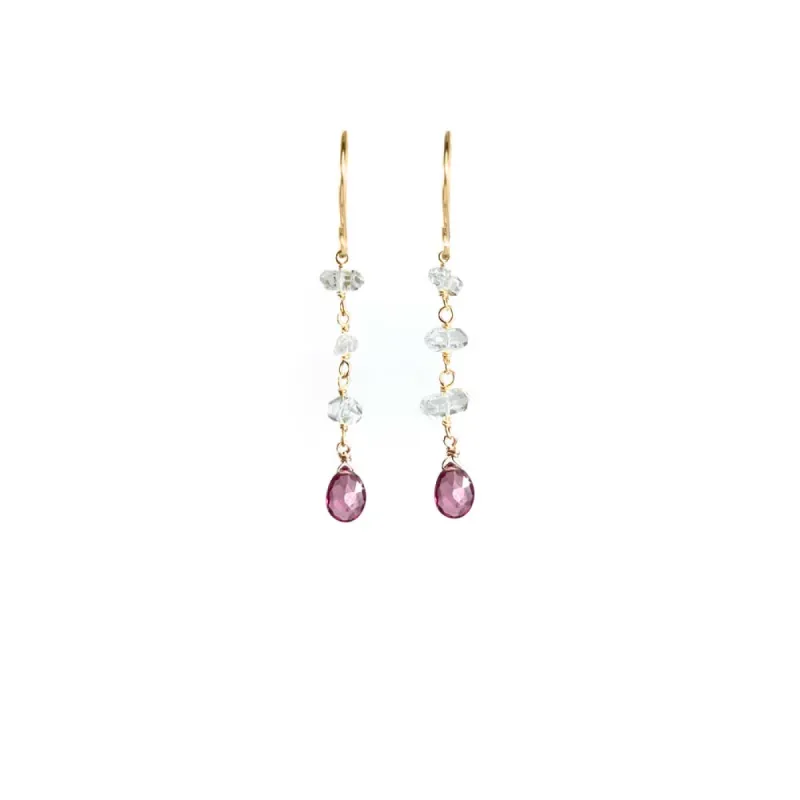 Herkimer Diamond with Heart-Shaped Stone Earrings sold by Catherine Weitzman Jewelry