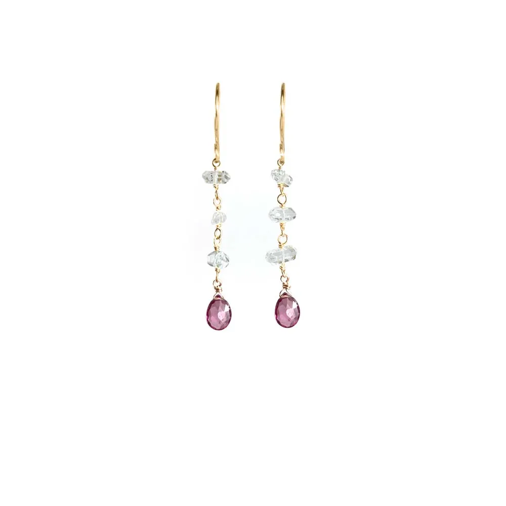 Herkimer Diamond with Heart-Shaped Stone Earrings sold by Catherine Weitzman Jewelry