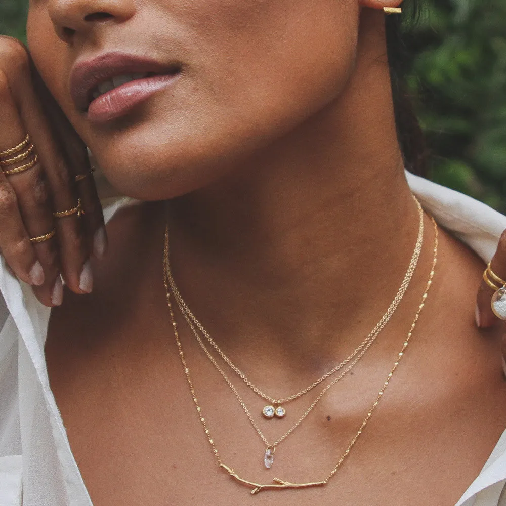 Double Solitaire Necklace sold by Catherine Weitzman Jewelry product image thumbnail 3