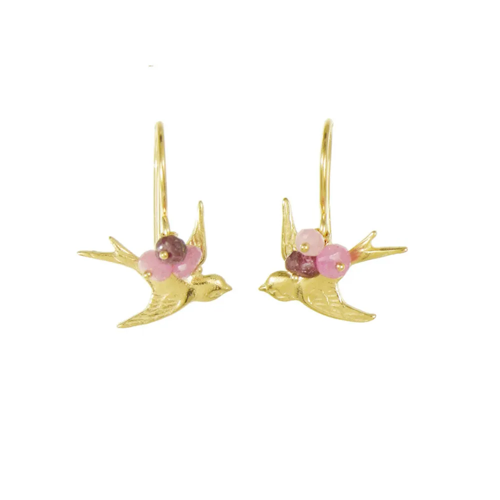 bird earrings with gemstones sold by Catherine Weitzman Jewelry product image thumbnail 2