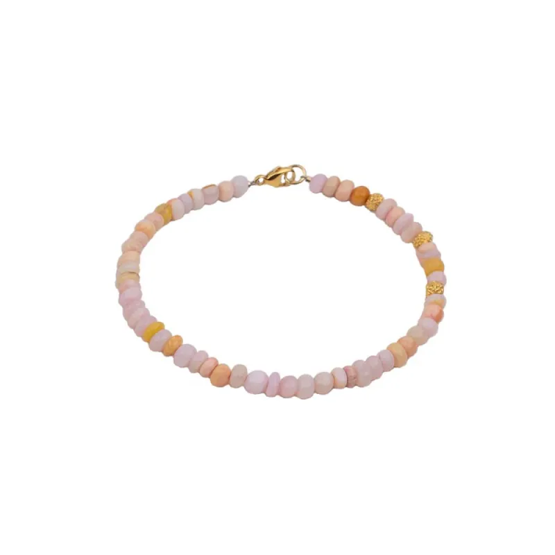 Beaded Pink Opal Bracelet made by Catherine Weitzman Jewelry