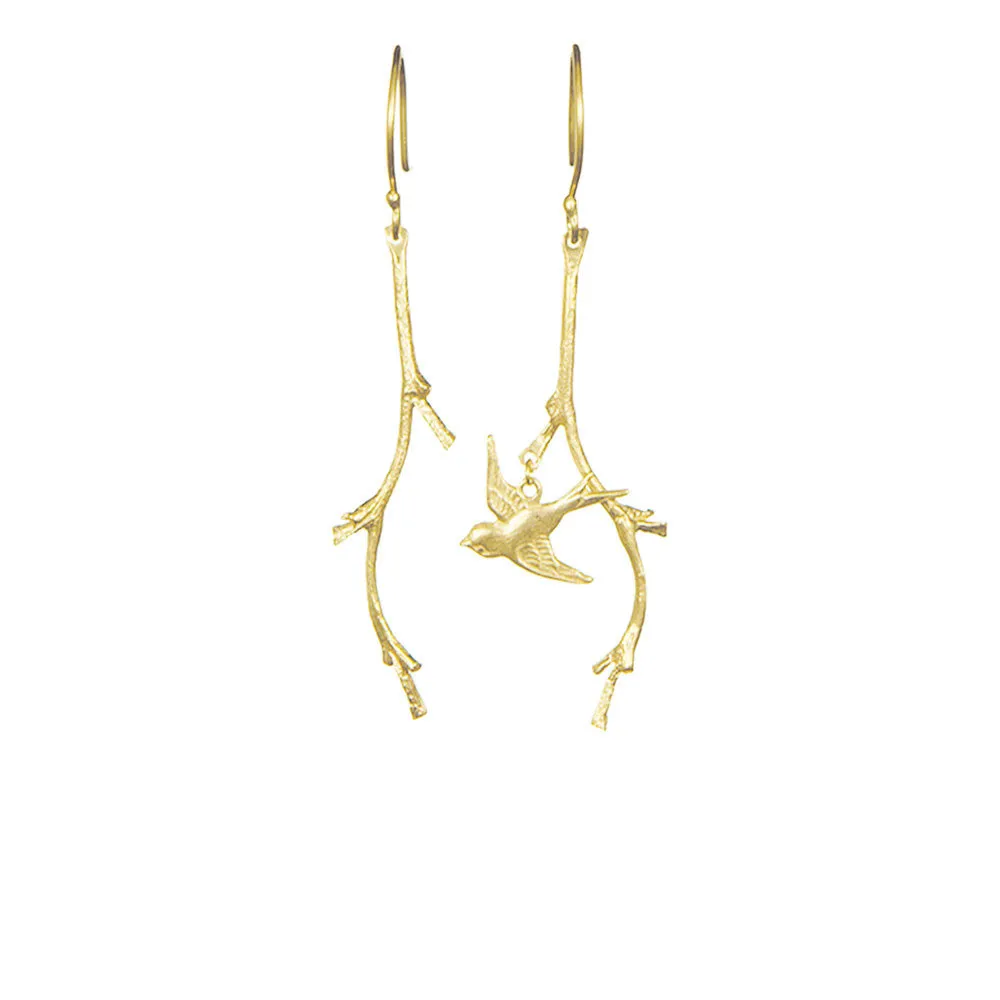 Branch with Bird Earrings sold by Catherine Weitzman Jewelry
