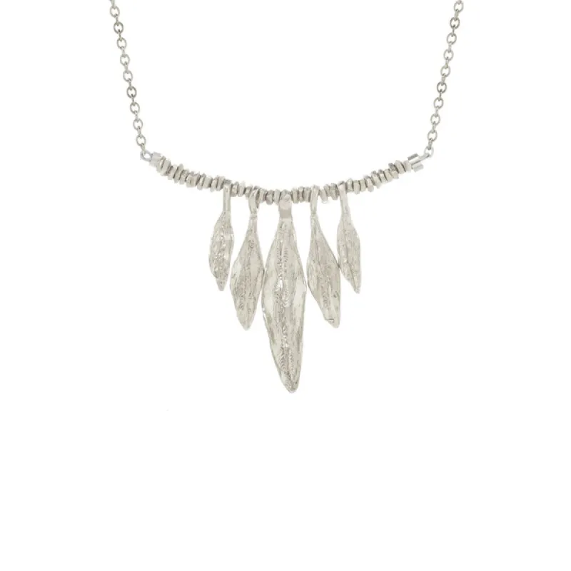 Five Mini Olive Leaves Necklace sold by Catherine Weitzman Jewelry