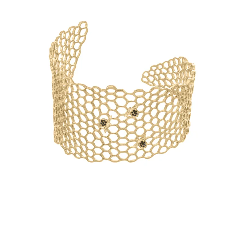 Honeycomb with Bees Cuff Bracelet sold by Catherine Weitzman Jewelry