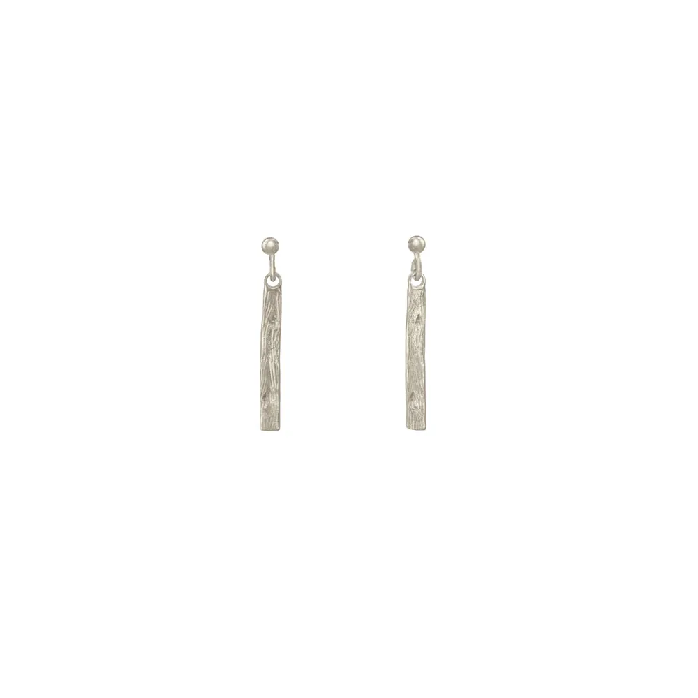 Vertical Koa Bar Earrings sold by Catherine Weitzman Jewelry
