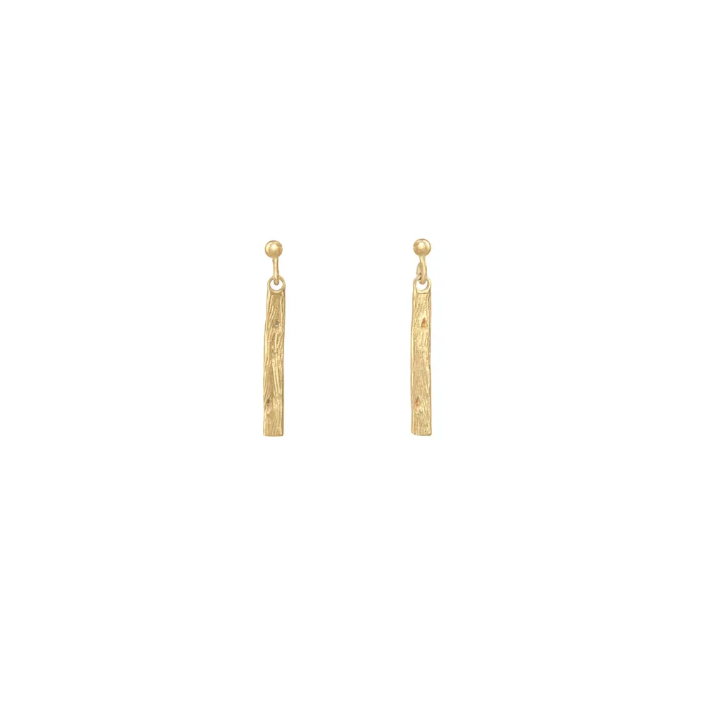 Vertical Koa Bar Earrings sold by Catherine Weitzman Jewelry product image thumbnail 2