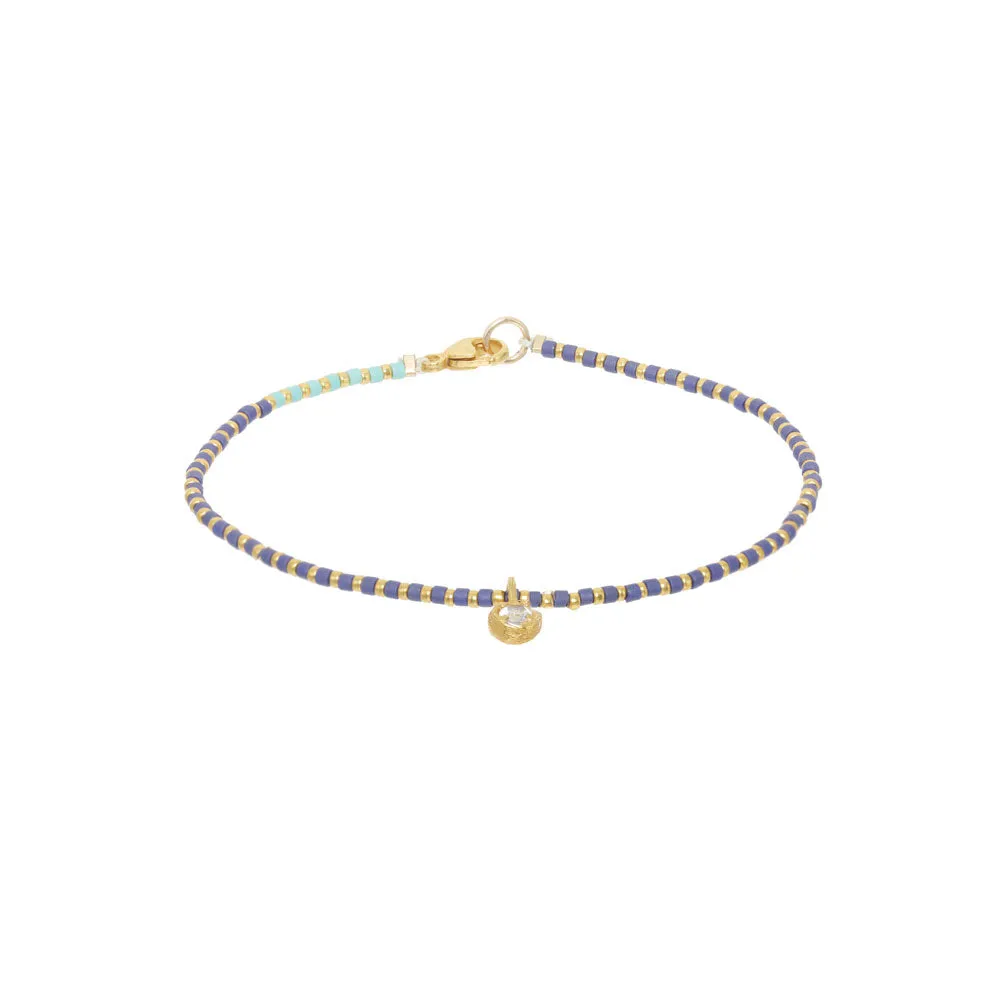 Striped Bracelet with Mini Solitaire Charm sold by Catherine Weitzman Jewelry