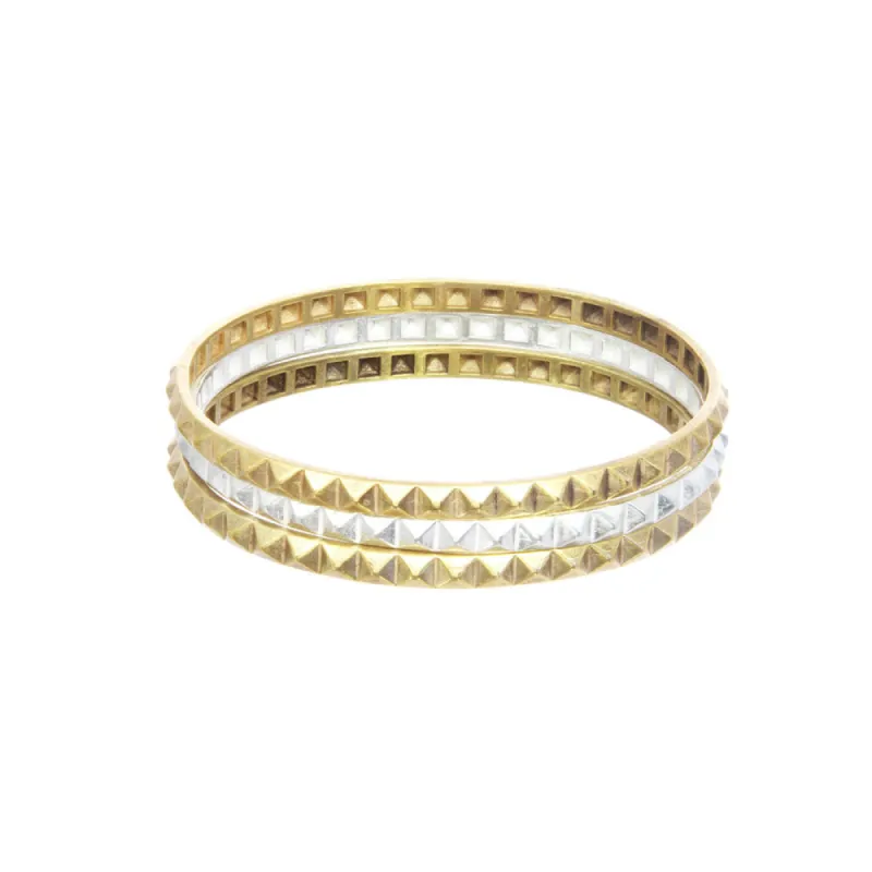 Wide Pyramid Bangle Bracelet sold by Catherine Weitzman Jewelry