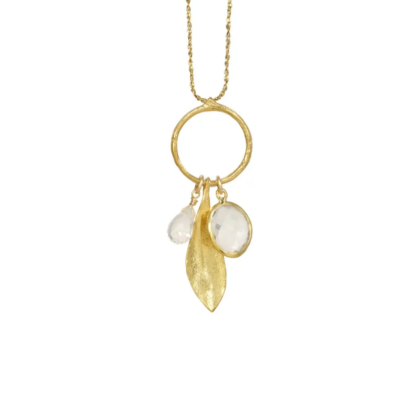 Olive Leaf Bezel Charm Necklace sold by Catherine Weitzman Jewelry
