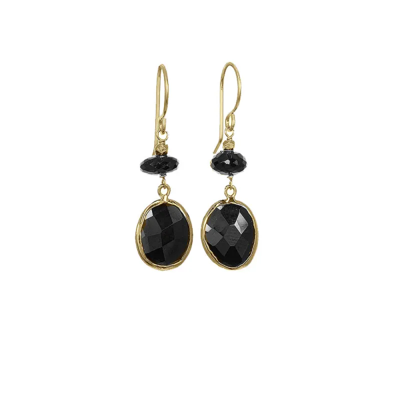 Large Rondelle with Bezel Earrings sold by Catherine Weitzman Jewelry