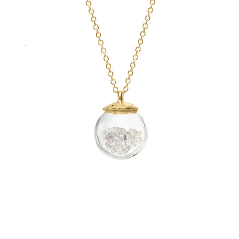 Birthstone Globe Necklace - April sold by Catherine Weitzman Jewelry