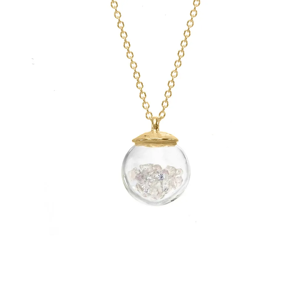Birthstone Globe Necklace - April sold by Catherine Weitzman Jewelry