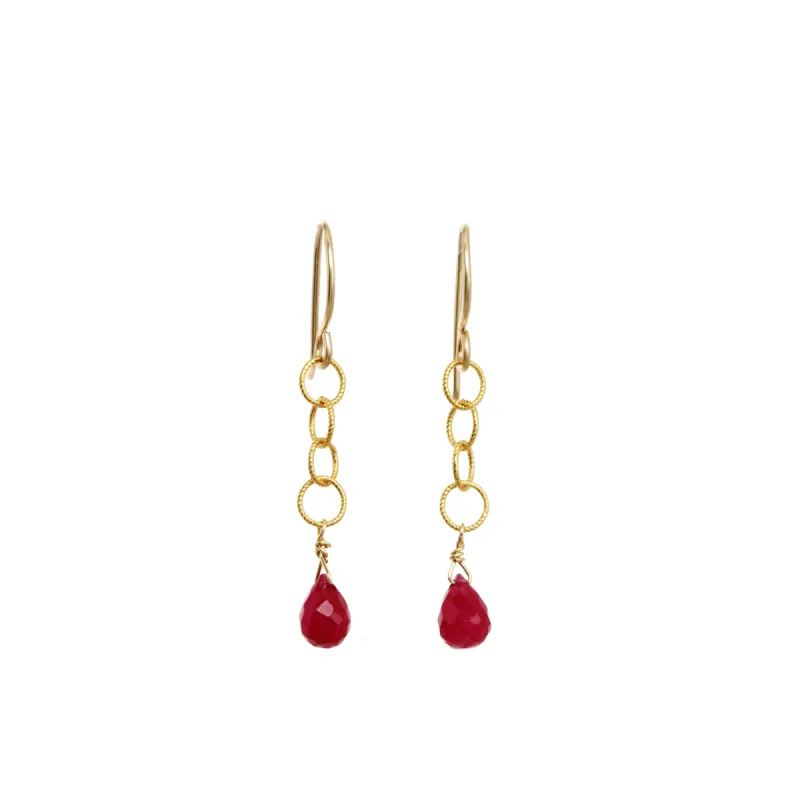 Briolette on Bubble Chain Earrings sold by Catherine Weitzman Jewelry