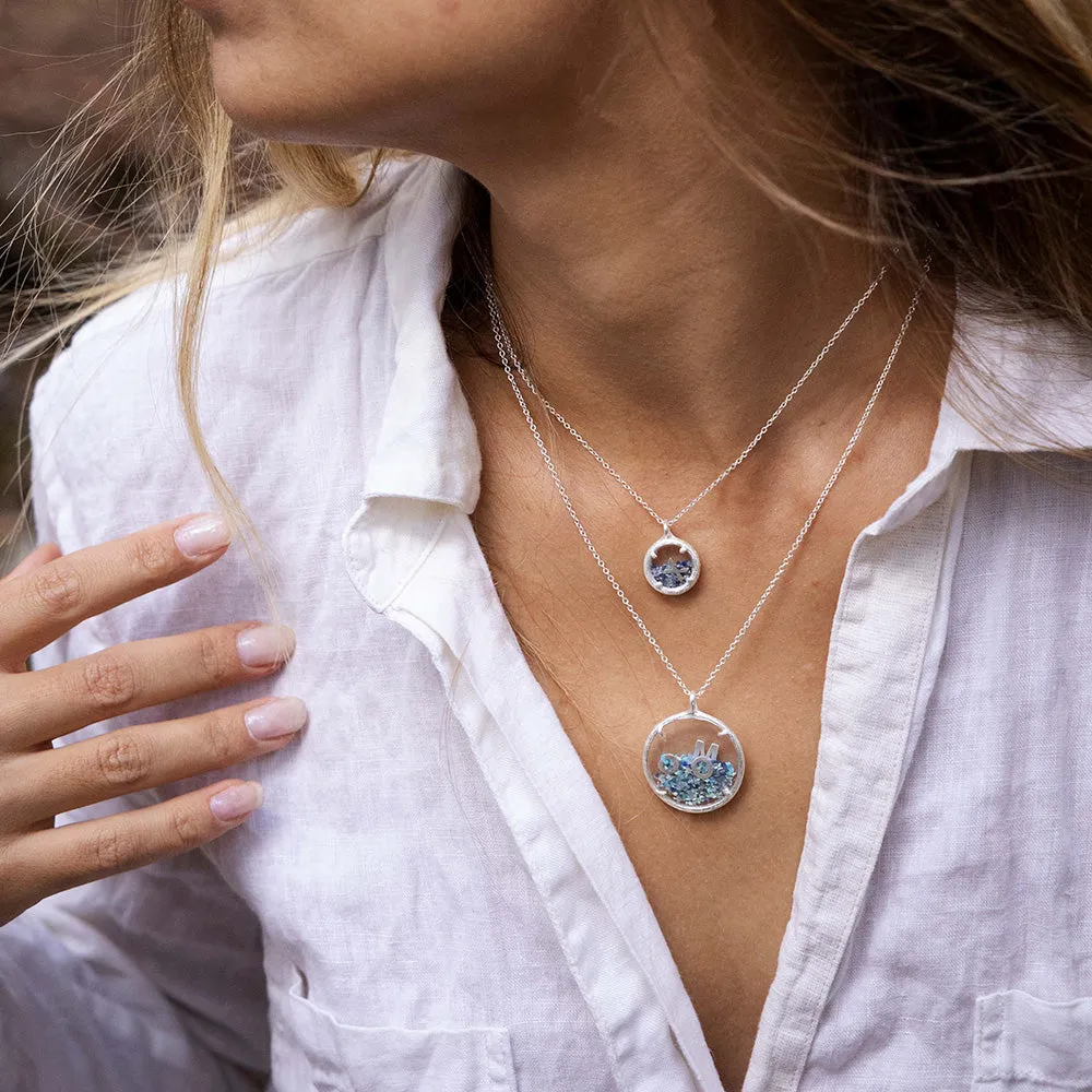 Custom Large Birthstone Shaker Necklace with Letters sold by Catherine Weitzman Jewelry product image thumbnail 4