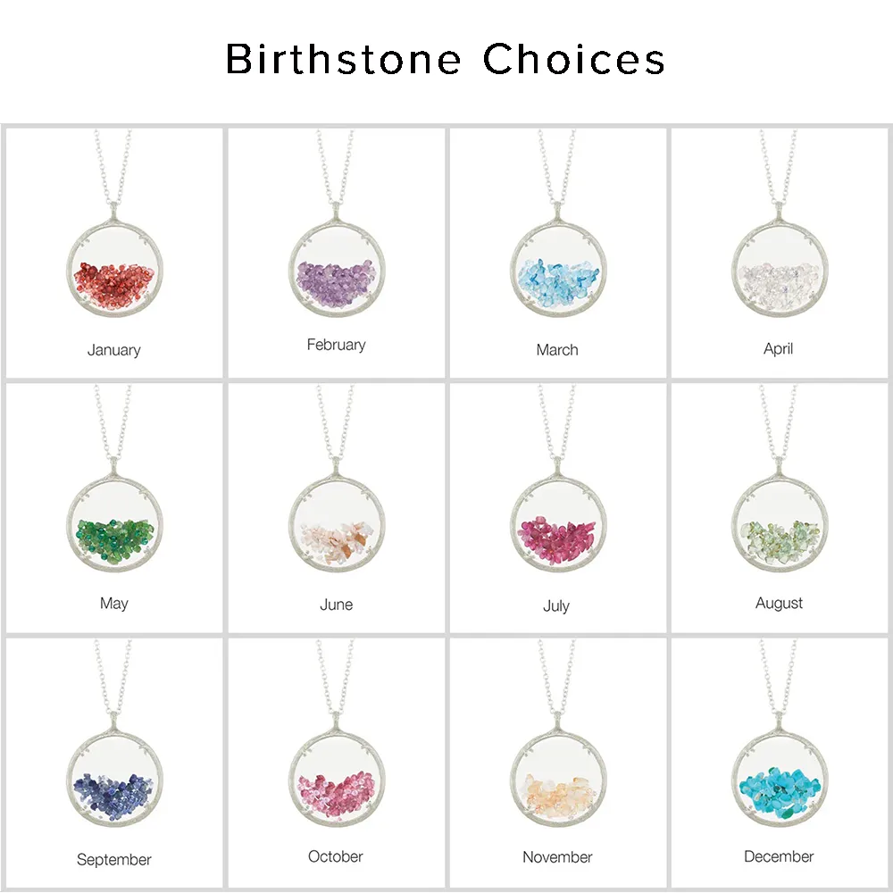 Custom Large Birthstone Shaker Necklace with Letters sold by Catherine Weitzman Jewelry product image thumbnail 3