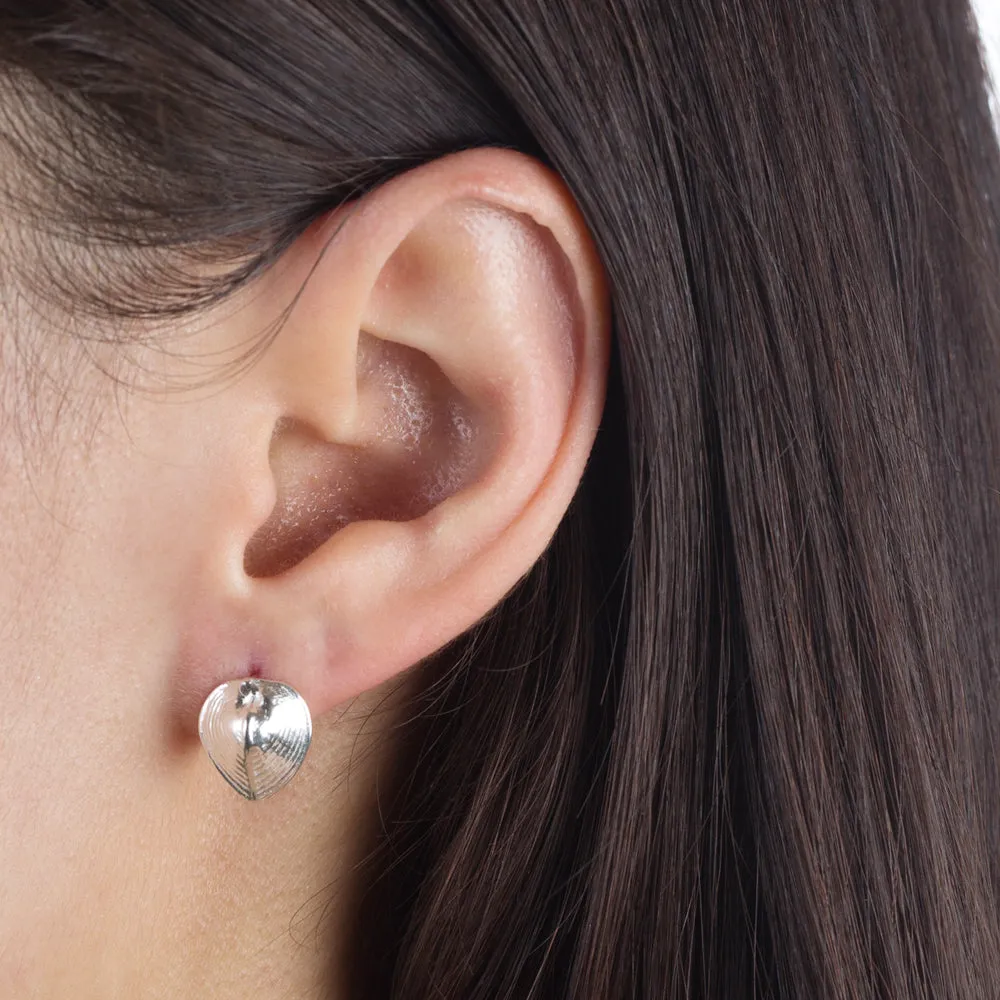 Small Heart Shell Posts sold by Catherine Weitzman Jewelry product image thumbnail 3