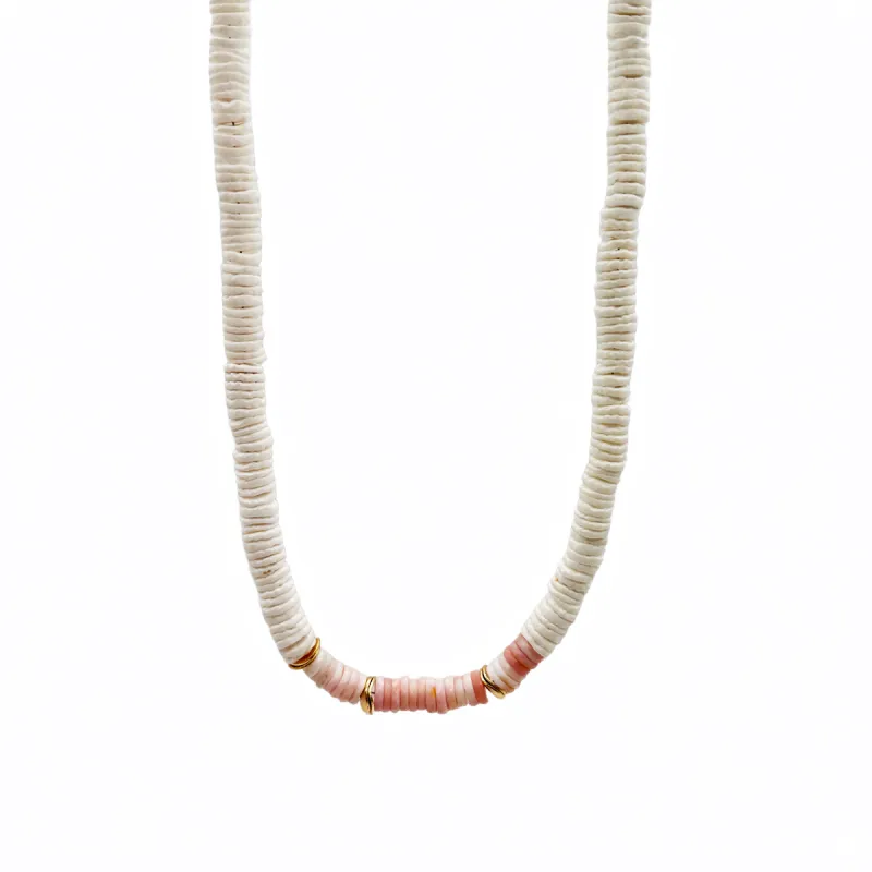 Puka Necklace with Gemstones and Gold Accent sold by Catherine Weitzman Jewelry