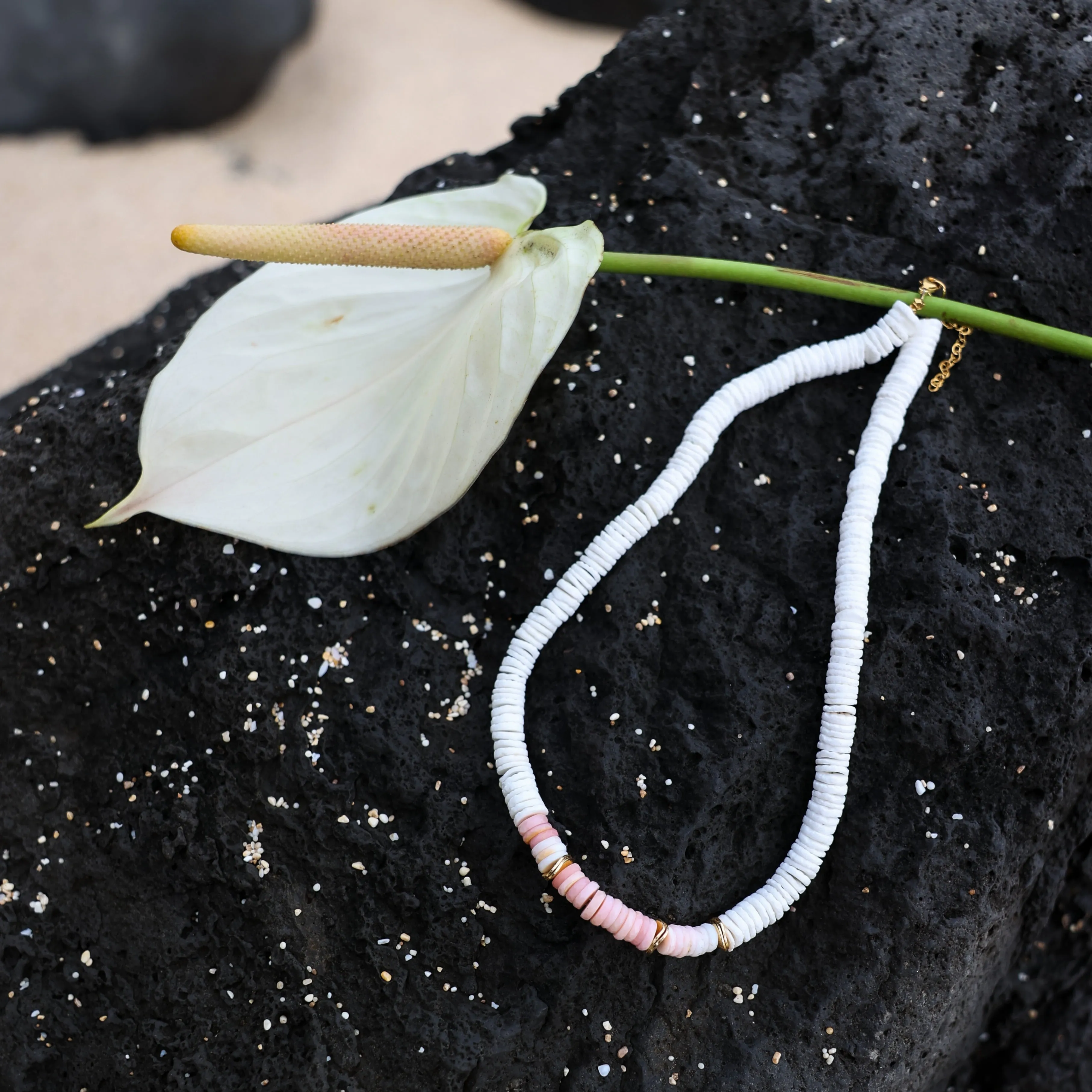 Puka Necklace with Gemstones and Gold Accent sold by Catherine Weitzman Jewelry product image thumbnail 2