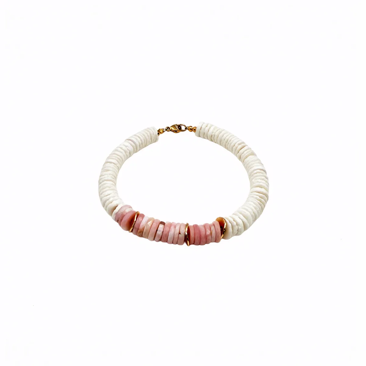 Puka Bracelet with Gemstones and Gold Accent sold by Catherine Weitzman Jewelry product image thumbnail 3